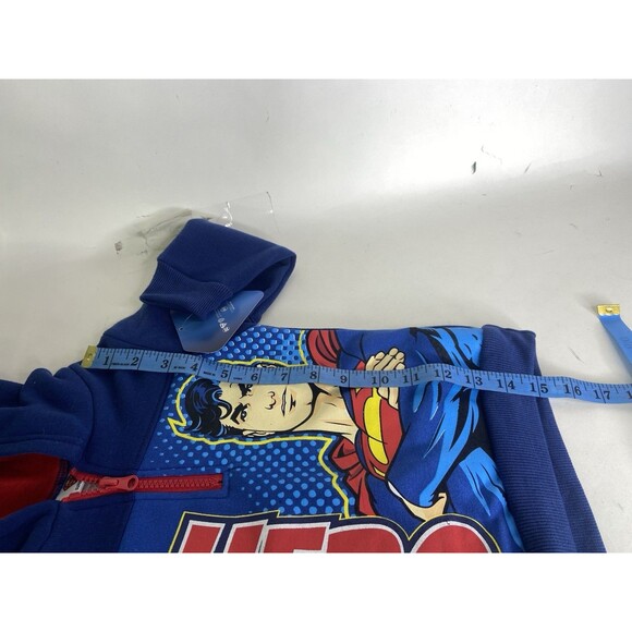 DC Comics Superman Hooded Sweatshirt Quarter Zip Long Sleeve Toddler Boys 3T - Picture 6 of 7